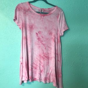 Pink Tie-Dye T-Shirt Dress